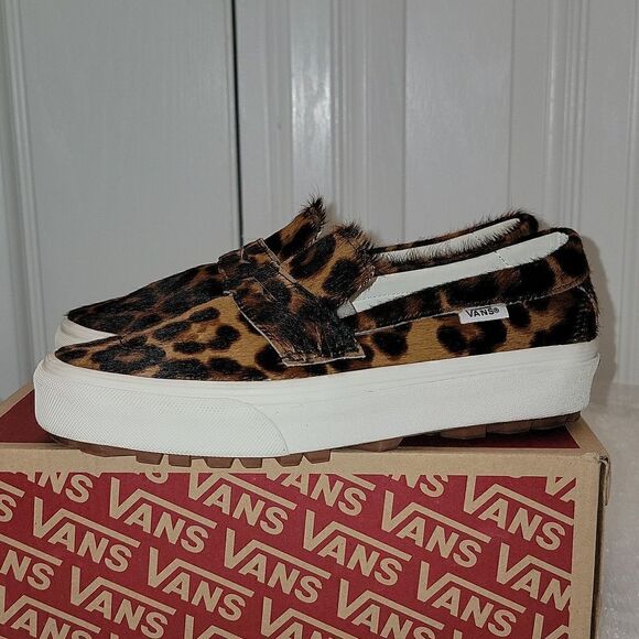 Vans Vault Style 53 Faux Calf Hair Animal / Snow White Leopard Cheetah Women 6 - Picture 15 of 17